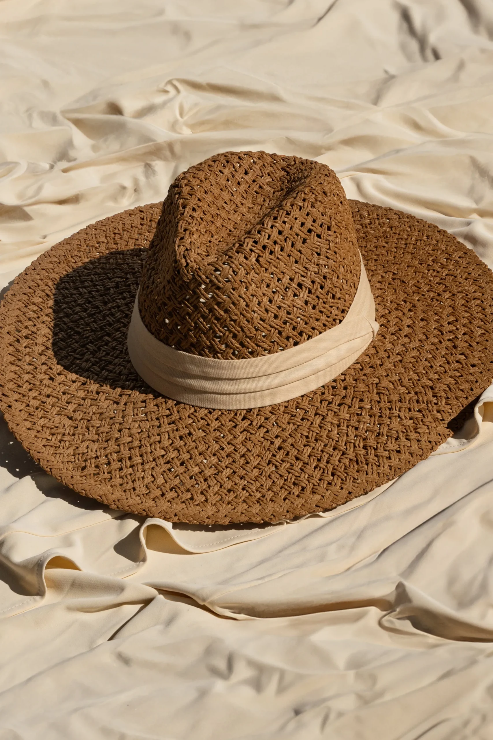 JLUXLABEL Tan Resort Ready Straw Hat