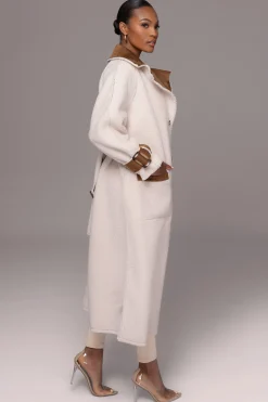 JLUXLABEL Tan Suede And Sherpa Reversible Coat