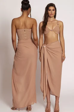 JLUXLABEL Tan Uncharted Waters Sarong