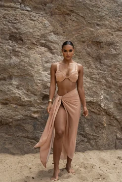 JLUXLABEL Tan Uncharted Waters Sarong