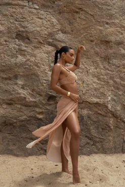 JLUXLABEL Tan Uncharted Waters Sarong