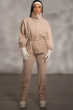 JLUXLABEL Tan Willow Belted Jacket