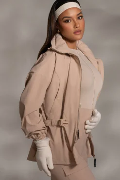JLUXLABEL Tan Willow Belted Jacket