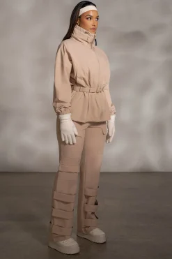 JLUXLABEL Tan Willow Belted Jacket