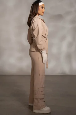 JLUXLABEL Tan Willow Belted Jacket