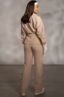 JLUXLABEL Tan Willow Belted Jacket