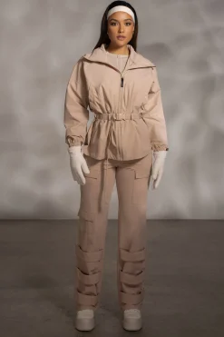 JLUXLABEL Tan Willow Belted Jacket