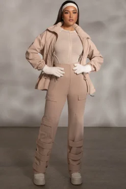 JLUXLABEL Tan Willow Belted Jacket