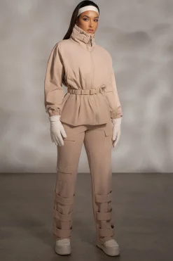 JLUXLABEL Tan Willow Belted Jacket