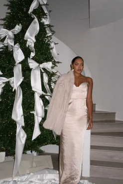 JLUXLABEL Taupe Moment In Time Maxi Dress
