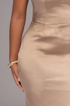 JLUXLABEL Taupe Moment In Time Maxi Dress