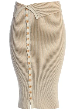 JLUXLABEL Taupe/White Over The Top Skirt
