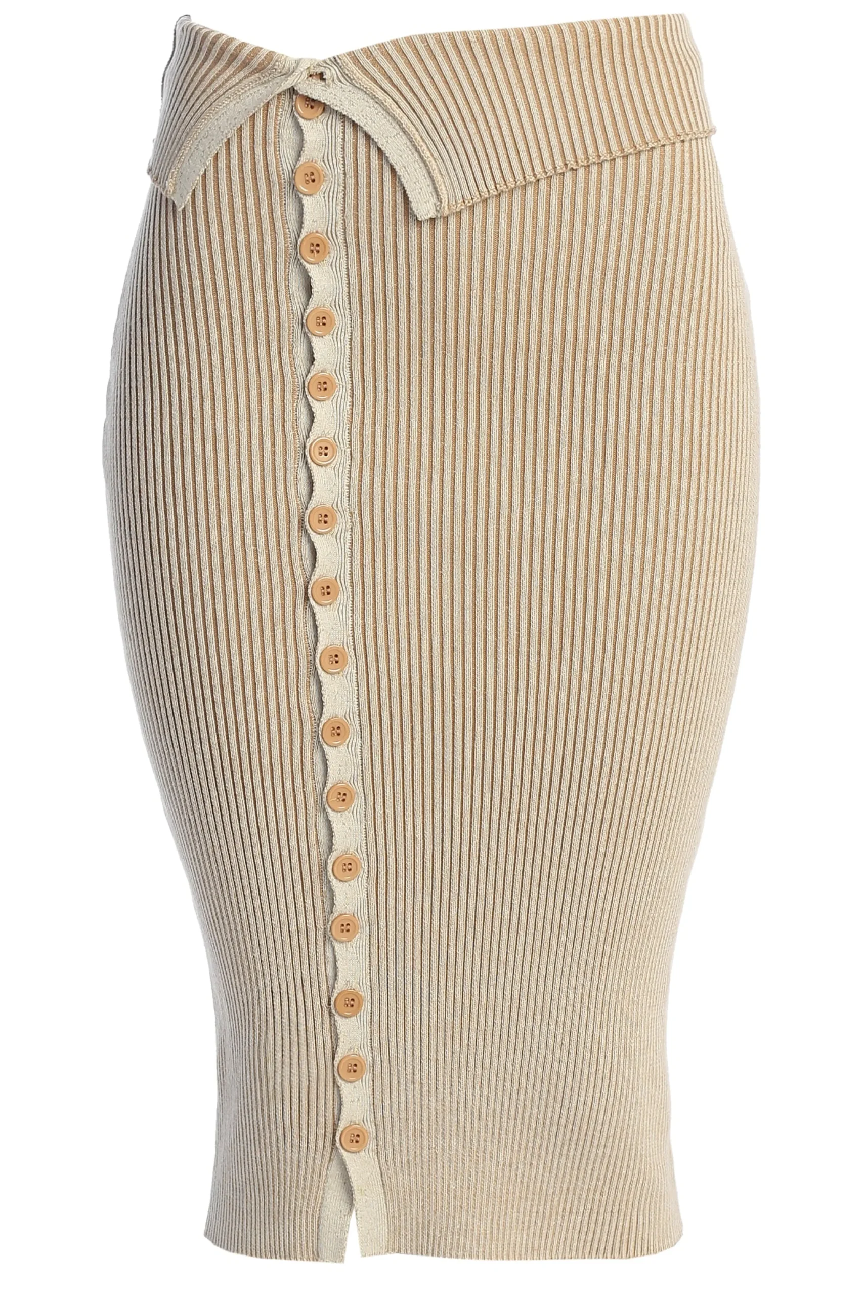 JLUXLABEL Taupe/White Over The Top Skirt