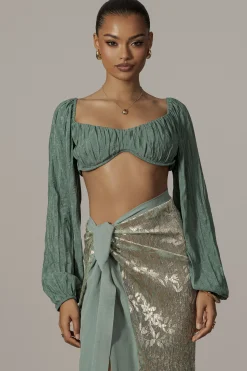JLUXLABEL Teal Carey Long Sleeve Top