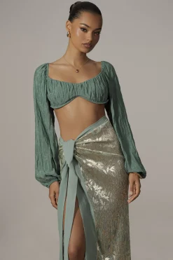JLUXLABEL Teal Carey Long Sleeve Top