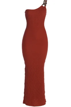 JLUXLABEL Terra Cotta Summer In Capri Dress