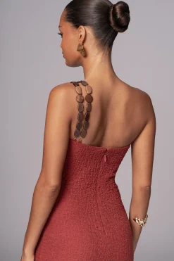 JLUXLABEL Terra Cotta Summer In Capri Dress