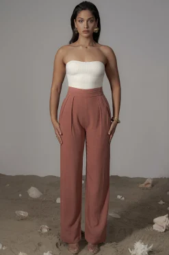 JLUXLABEL Terra Cotta Villa Views Linen Trousers