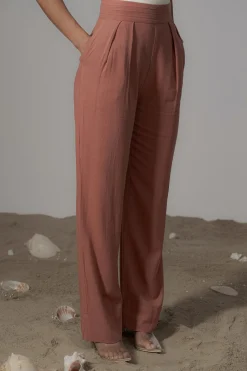 JLUXLABEL Terra Cotta Villa Views Linen Trousers