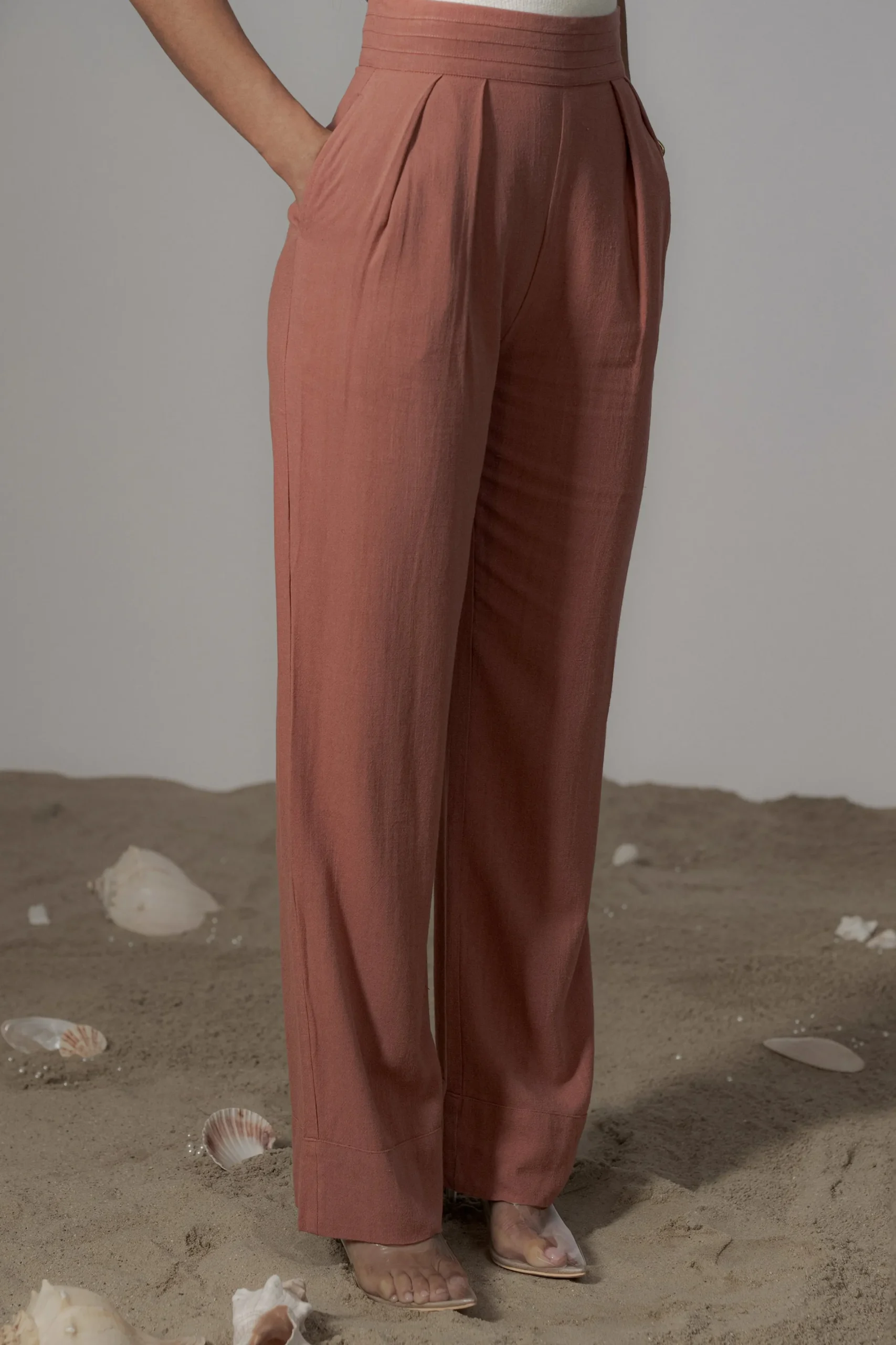 JLUXLABEL Terra Cotta Villa Views Linen Trousers