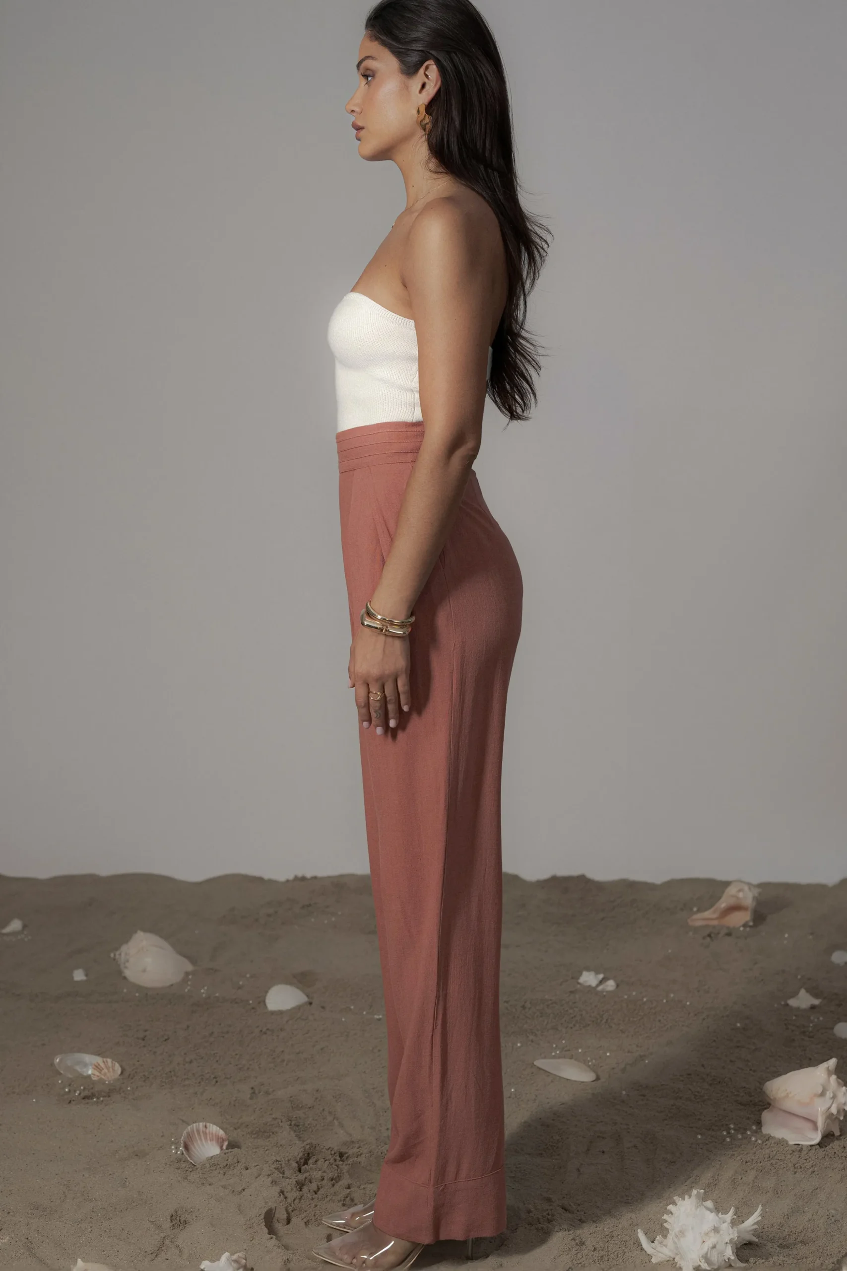 JLUXLABEL Terra Cotta Villa Views Linen Trousers