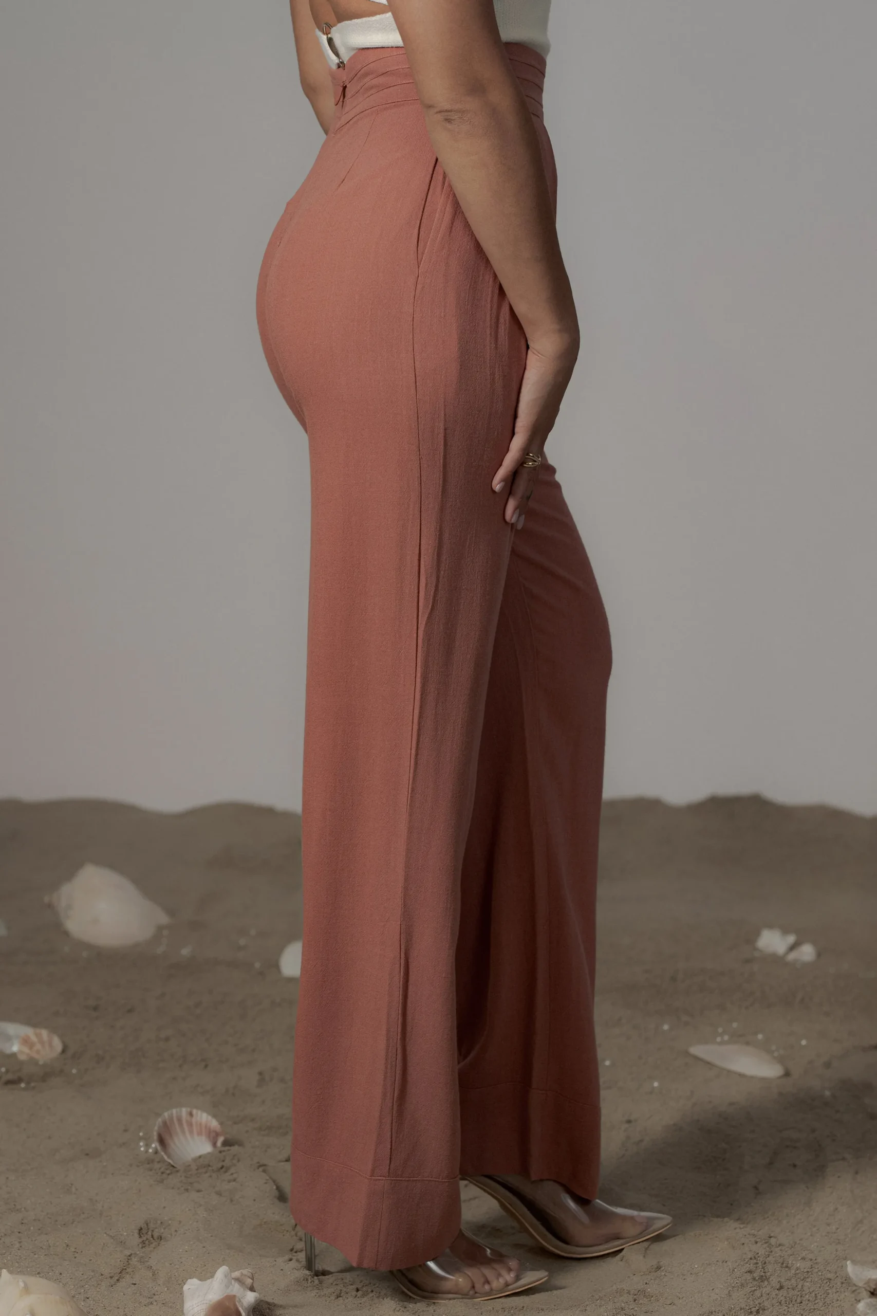 JLUXLABEL Terra Cotta Villa Views Linen Trousers