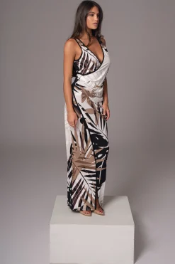 JLUXLABEL Tropical Print Revival Wrap Dress