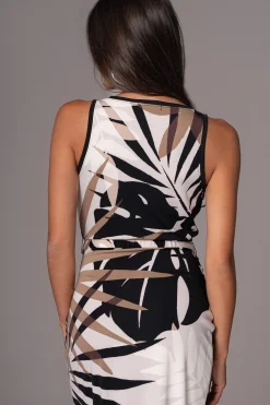 JLUXLABEL Tropical Print Revival Wrap Dress