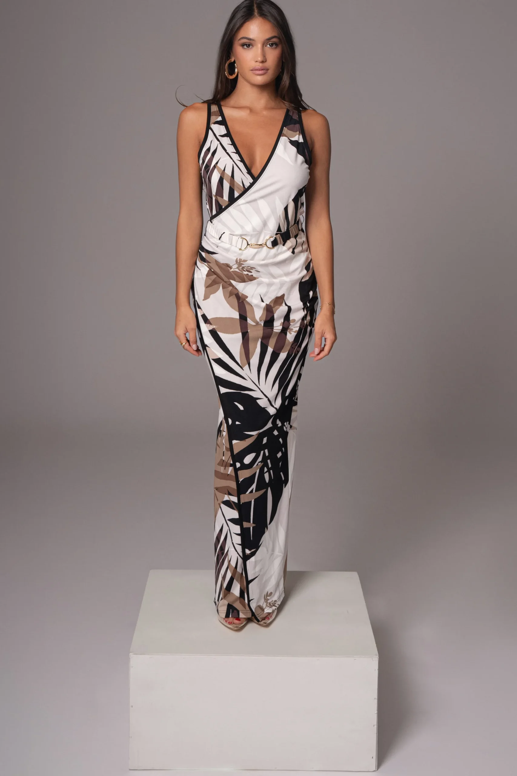 JLUXLABEL Tropical Print Revival Wrap Dress