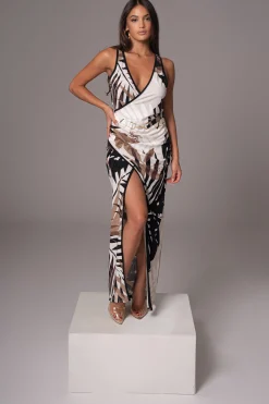 JLUXLABEL Tropical Print Revival Wrap Dress