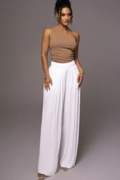 JLUXLABEL White After Sunset Pleated Pants