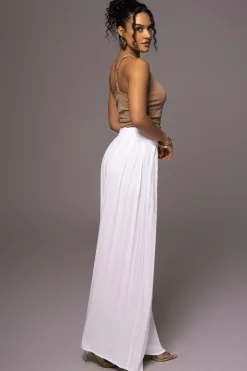 JLUXLABEL White After Sunset Pleated Pants