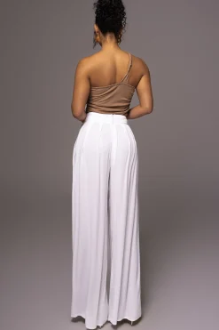 JLUXLABEL White After Sunset Pleated Pants