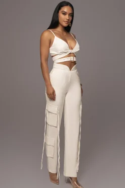 JLUXLABEL White Better Half Linen Utility Pants