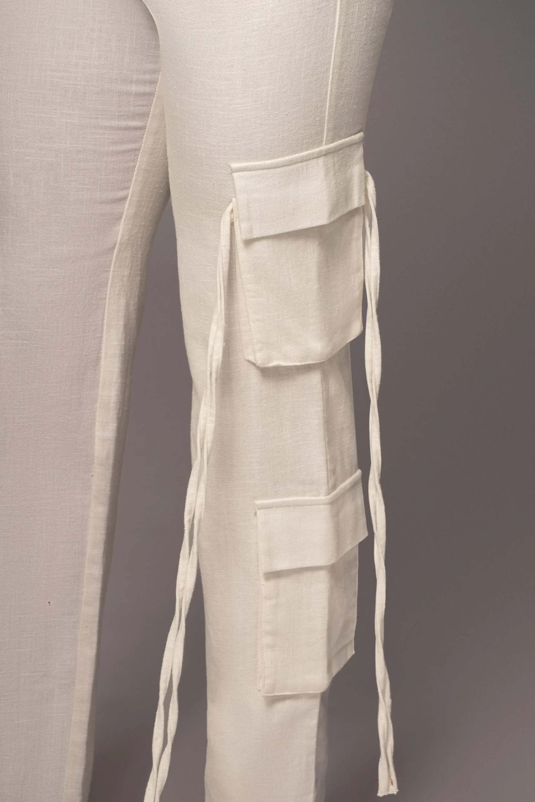 JLUXLABEL White Better Half Linen Utility Pants