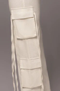 JLUXLABEL White Better Half Linen Utility Pants