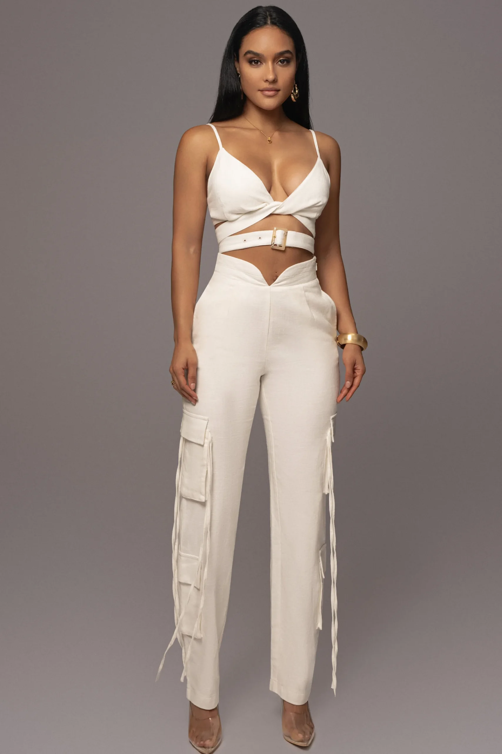 JLUXLABEL White Better Half Linen Utility Pants