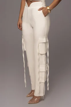 JLUXLABEL White Better Half Linen Utility Pants