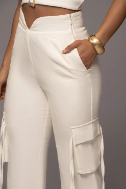 JLUXLABEL White Better Half Linen Utility Pants