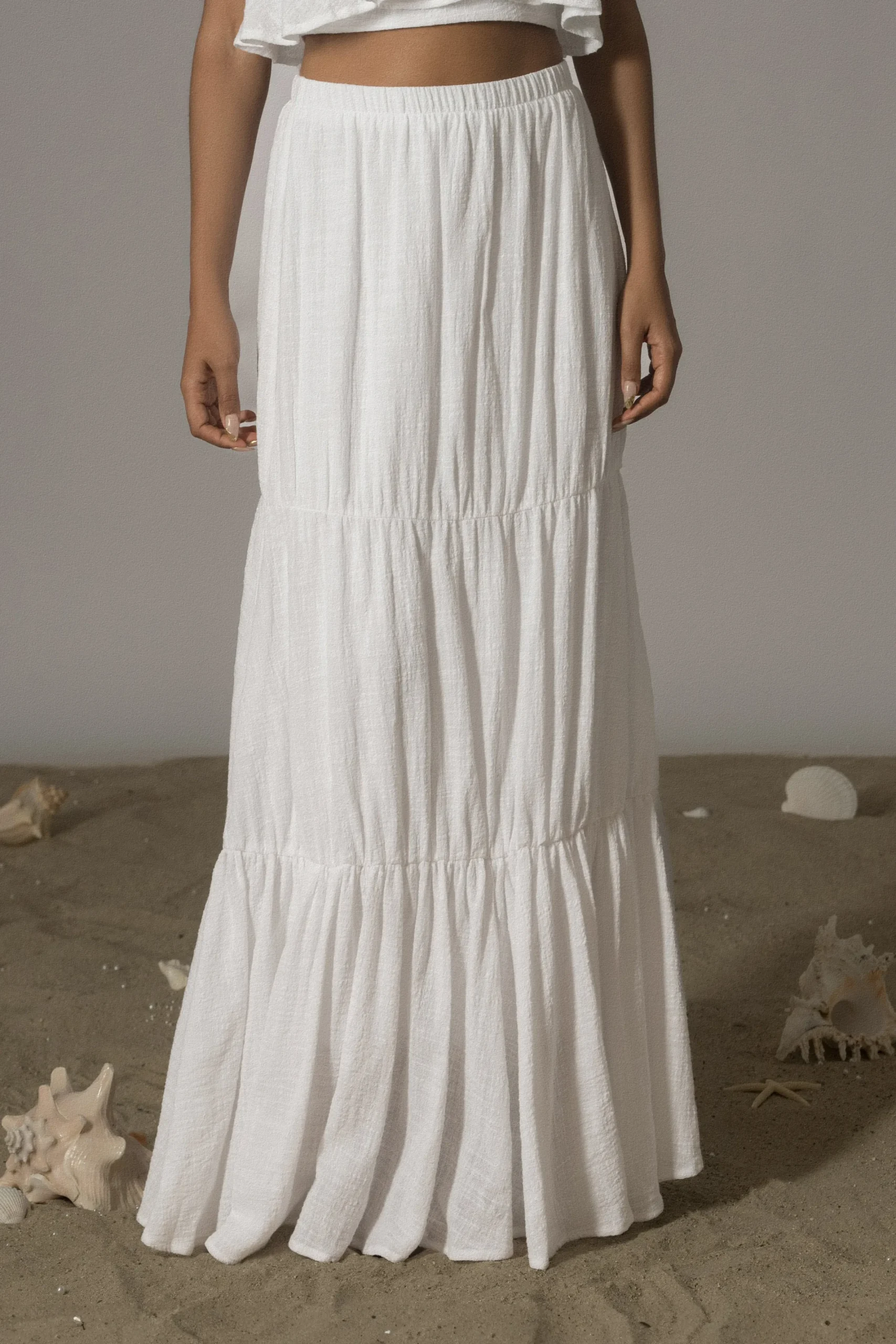 JLUXLABEL White By The Sea Skirt Set