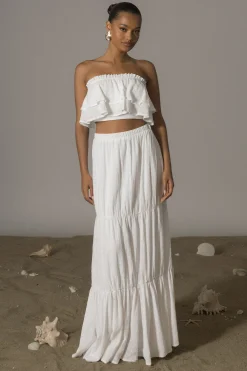 JLUXLABEL White By The Sea Skirt Set
