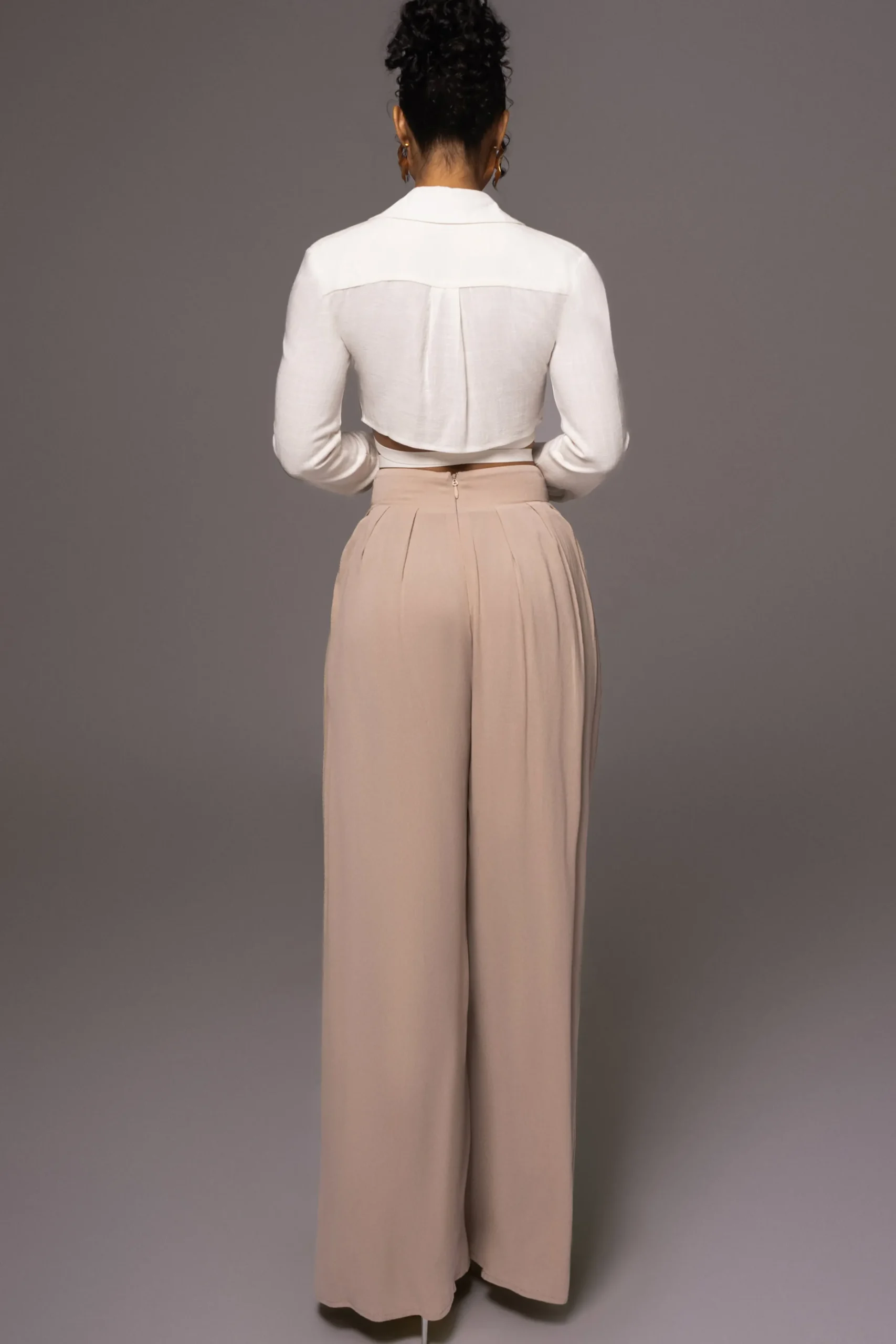 JLUXLABEL White Drift Away Linen Wrap Top