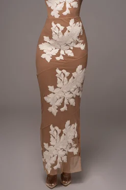 JLUXLABEL White Edena Embroidered Midi Skirt