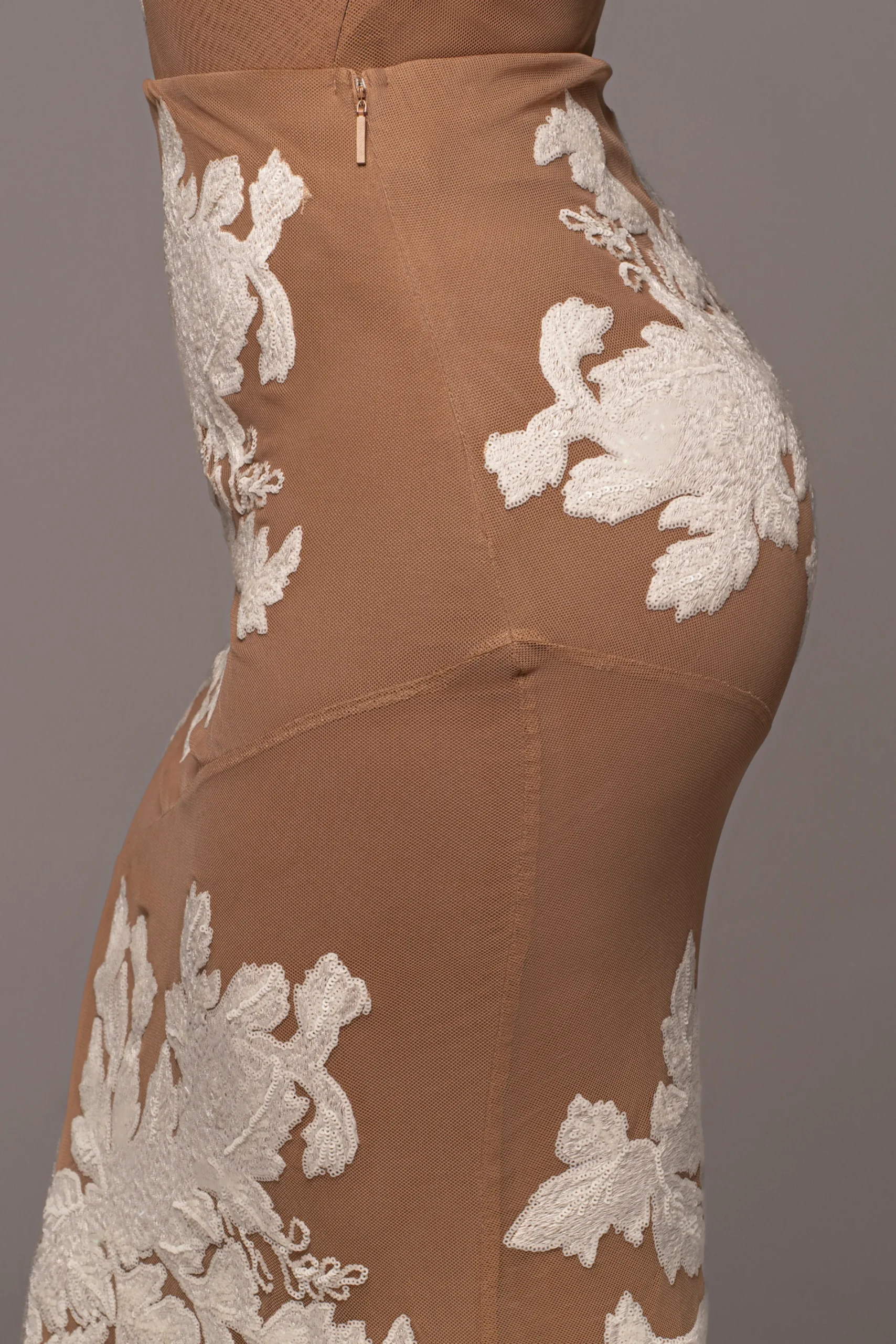 JLUXLABEL White Edena Embroidered Midi Skirt