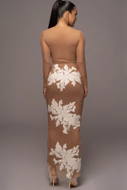 JLUXLABEL White Edena Embroidered Midi Skirt
