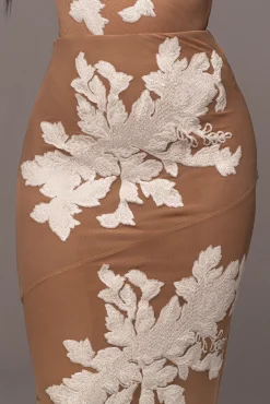 JLUXLABEL White Edena Embroidered Midi Skirt