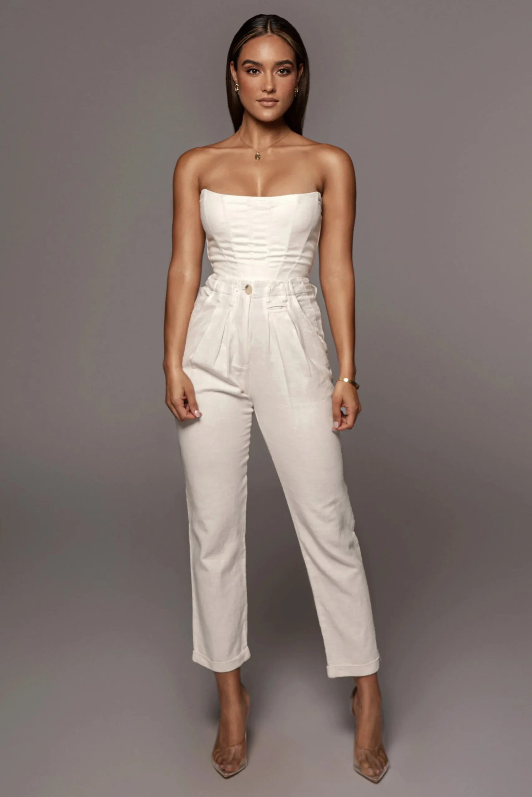 JLUXLABEL White Fenix Reversible Linen Corset