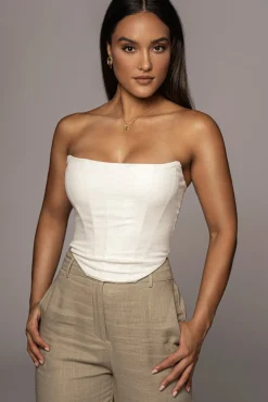JLUXLABEL White Fenix Reversible Linen Corset