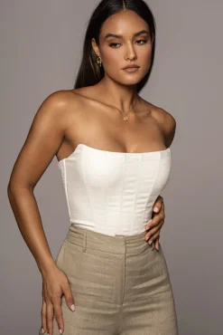 JLUXLABEL White Fenix Reversible Linen Corset