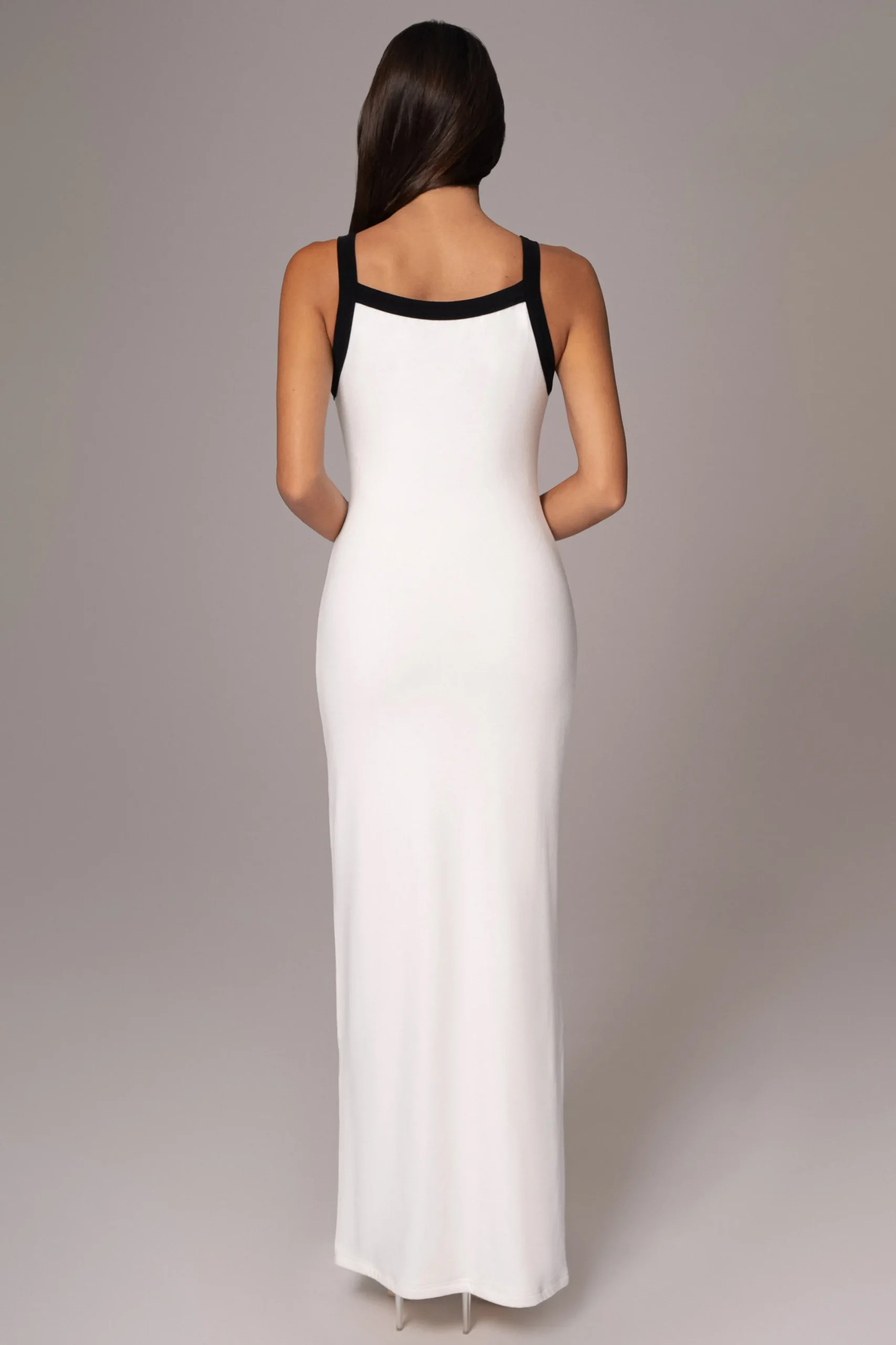 JLUXLABEL White Francesca Contrast Maxi Dress